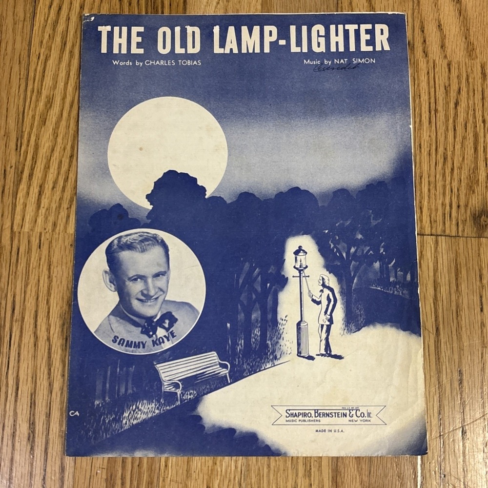 Vintage Sheet Music - 1946 The Old Lamp-Lighter by Nat Simon, Piano Ballad